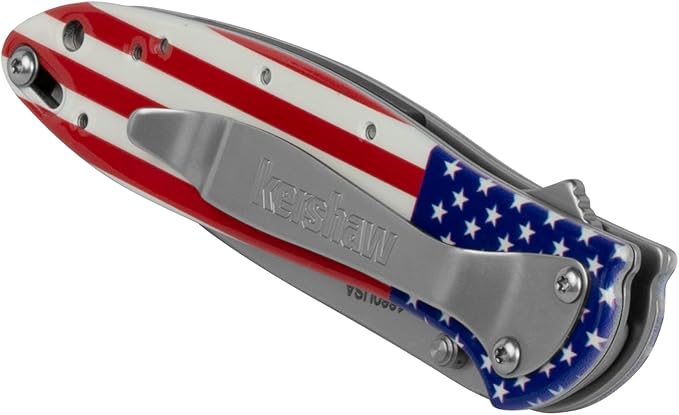 Kershaw Leek BlackWash Pocket Knife (1660BLKW) 3 Sandvik 14C28N Steel Blade 410 Stainless Steel Handle BlackWash Finish SpeedSafe Assisted Open Frame and Tip Locks Reversible Pocketclip 3 OZ