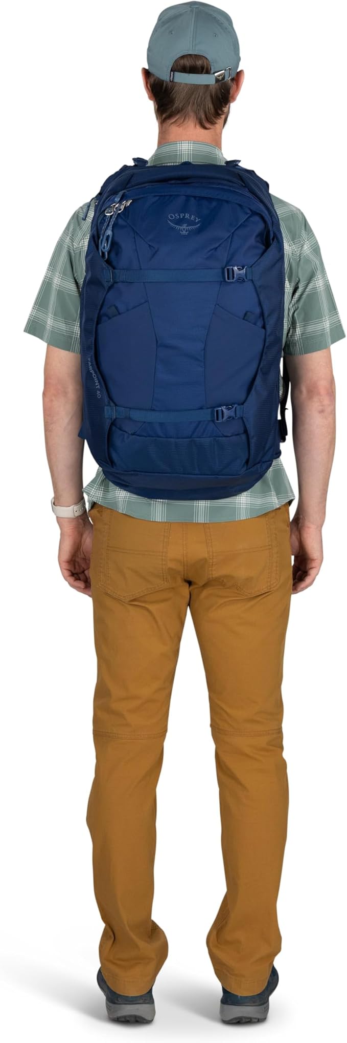 Osprey Farpoint 40L Men's Travel Backpack - Carry On Bag with Laptop Sleeve and Toiletry Pocket Antique Blue