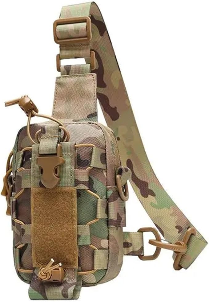 Tactical Sling Front Chest Bag Outdoor Water Bottle Pouch Hiking Trekking Phone Crossbody Climbing Shoulder Backpack Fanny Pack(CP)