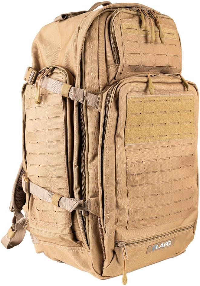 LA Police Gear Atlas 72 Hour Tactical Backpack for Men &amp Women Large Bug Out Bag with MOLLE System Hiking Hunting Combat Backpack Coyote