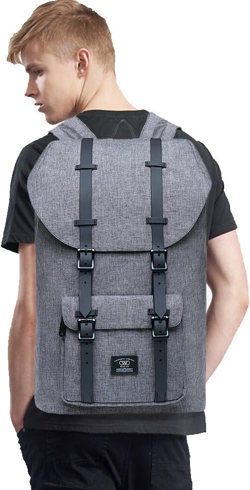 KAUKKO Laptop Outdoor Backpack College Schoolbag Bookbag Travel Hiking Rucksack fits 15-Inch Laptop