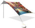Beach Canopy with Windproof Ropes &amp Sandbags Beach Tent Sun Shade Sun Shelter for Camping Trips Fishing Backyard Fun or Picnics Venice Pattern