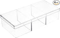 Pioneer Plastics 182C Clear Rectangular Plastic Container with Dividers 6.75 W x 3.1875 D x 1.625 H Pack of 4