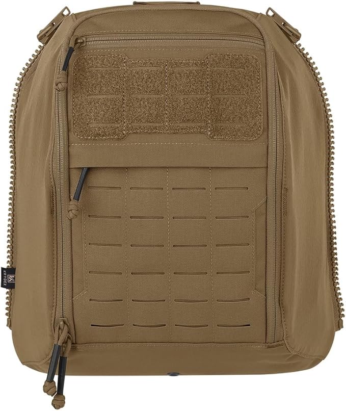 KRYDEX Tactical Zip-on Back Panel for Scarab Vest MOLLE Helmet Backpack with Hydration Bladder Holder (CB)