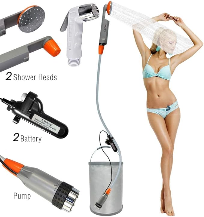 RGA Update Portable Bidet Handheld Camp Pump with Rechargeable IPX8 Waterproof for Outdoor Travel Hiking Traveling Pet Washing