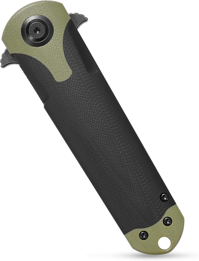 Sitivien ST158 Folding Pocket KnifeTitanium Plating Black Stonewashed DC53 Steel Blade with G10 Handle Chinese Zodiac Series EDC Tool Knife for Outdoor CampingHikingHuntingFishing(Black+Green) …