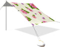Beach Canopy with Windproof Ropes &amp Sandbags Beach Tent Sun Shade Sun Shelter for Camping Trips Fishing Backyard Fun or Picnics Flowers