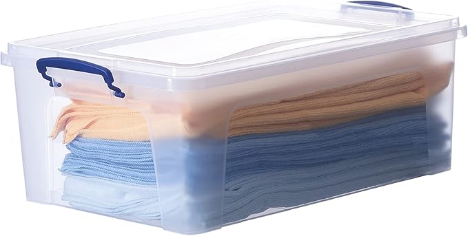 Superio Clear Storage Box with Lid 22 Quart Plastic Container Bins for Organizing Stackable Crate Organizer for Home Office School and Dorm