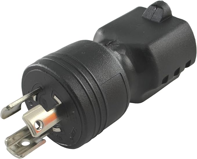 Conntek 30120 UNO Locking Plug NEMA L5-15P to NEMA 5-15R 125-Volt Adapter Black 1PCS/PK