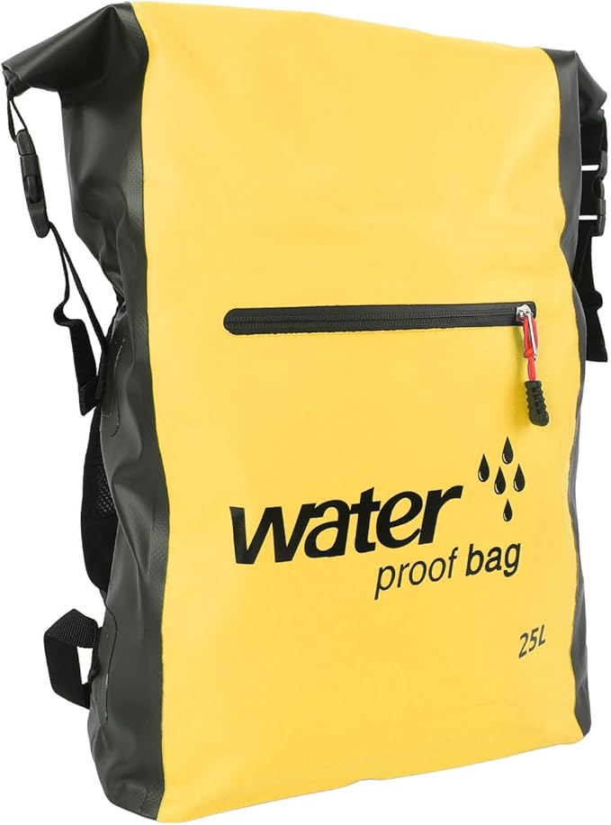 25L Water Dry Bag Wet Dry Separation Hiking Backpack Outdoor Hiking Backpack with Shoulder Strap for Outdoors Activities (Yellow)