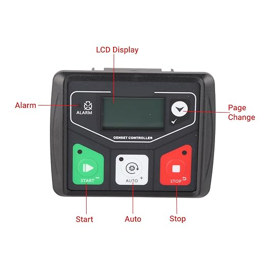 DC30D Generator Controller Automatic Start Stop Genset Control Panel LCD Display for Home Standby Generators Weatherproof