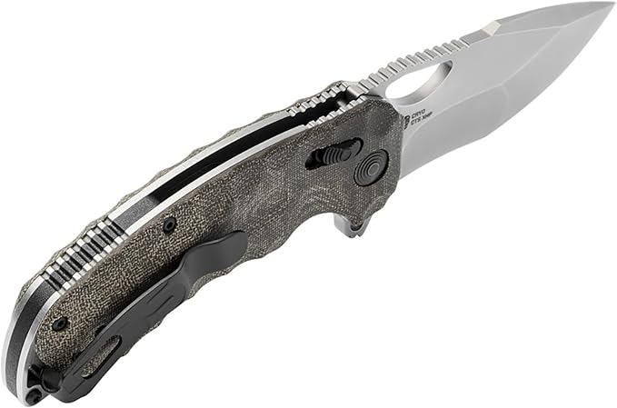 SOG Kiku Quick-Opening Sharp Ambidextrous Pocket Folding Knives with Linen Micarta Handle | CTS XHP Steel XR Lock