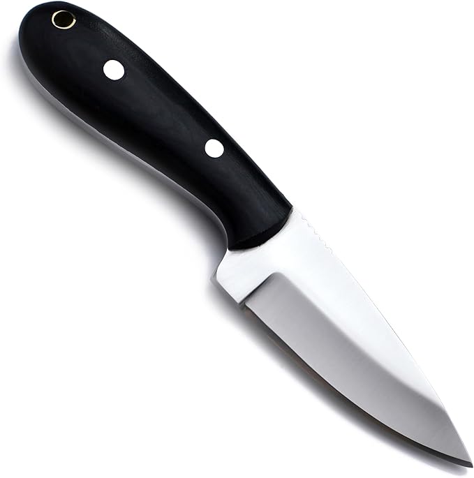 GCS Handmade D2 Steel Hunting Knife with Black Micarta Handle Full Tang Blade and Leather Sheath for Hunting Hunting Camping Survival EDC-GCS 917