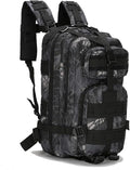3P Tactical Backpack Camouflage Large-Capacity Outdoor 30L Tactical Backpack Suitable for Camping Travel Mountaineering Leisure Sports Outdoor Backpacks(Black Camouflage)