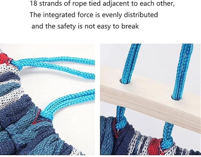 Portable Hammock Portable Outdoor Hammock Camping Travel Chair Rainbow Striped Wooden Stick Swing Garden Leisure Hammocks for Backpacking Beach (Color : C Size : 200x150cm)