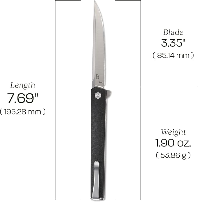 CRKT CEO Everyday Carry EDC Pocket Folding Knife with Liner Lock: AUS 8 Plain Edge Blade Glass-Reinforced Nylon Handle Reversible Pocket Clip 7097