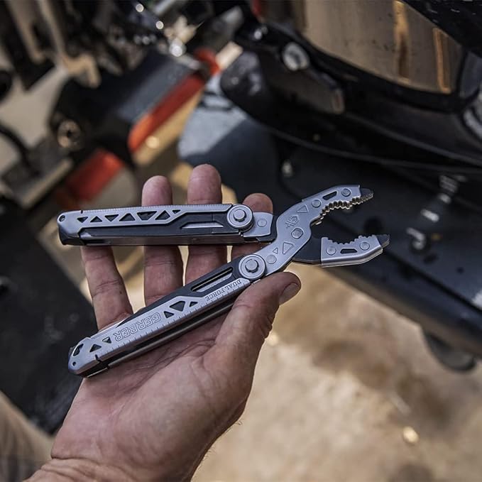 Gerber Gear Dual-Force Multitool - Heavy Duty Center Axis Driver Blunt Nose Pliers with Saw Wire Cutters Bit Storage and More - Multi