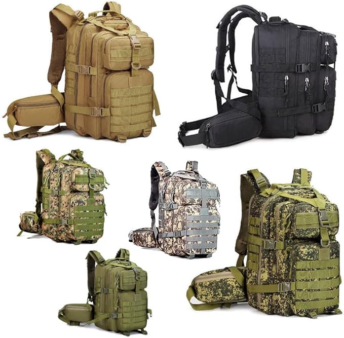 Outdoor Sports Pack Hiking Bag Rucksack Knapsack Combat Camouflage Tactical Backpack- ACU