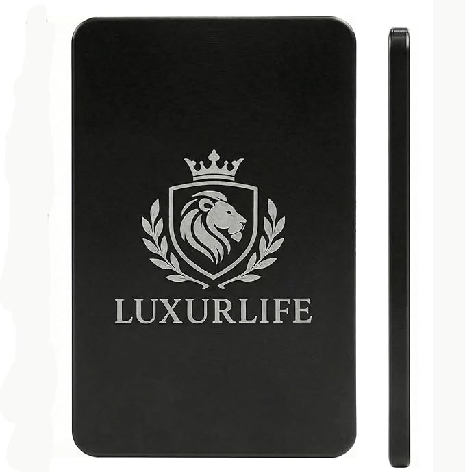 5mm Ultra-Slim Aero-Grade Metal 10-Compartment Dual-Row Storage Box with Laser-Engraved Lion Crest Mirror Gift Set