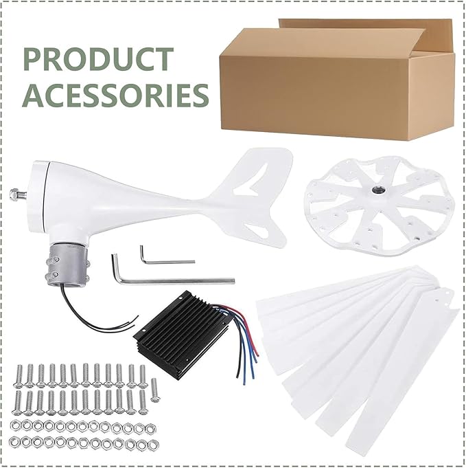 Wind Turbine Generator 14000W Wind Turbine Generator Kit 12V 24V 48V 8Blades with MPPT ControllerAuto Adjust Windward Direction for Marine/Household/Hybrid Solar Wind Power System¡­(48v With Controll