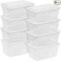 Sterilite 8-Pack 90 Quart Storage Box Stackable Clear Plastic Bins with Snap-On Lids - Heavy-Duty Organizing Containers for Closet Bathroom and Office