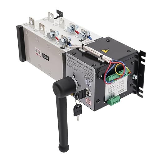 250A Automatic Transfer Switch (ATS) 4P 110V 50Hz Manual/Auto Mode Backup Power Switch for Home Hospital Factory
