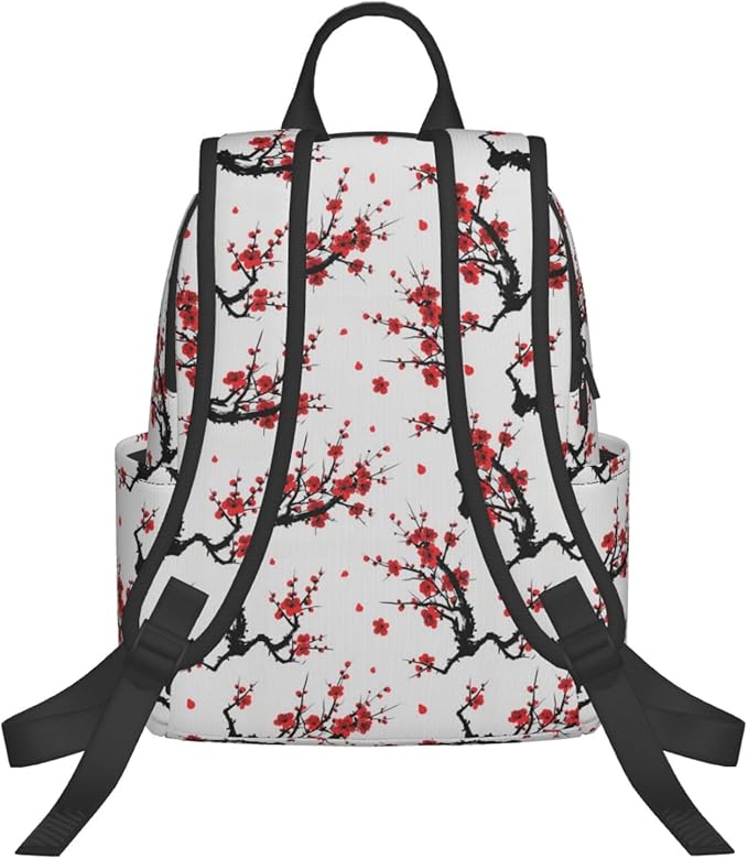 Men Women Bookbag Japanese Watercolor Cherry Blossom Laptop &amp Tablet Backpack for Travel &amp Work