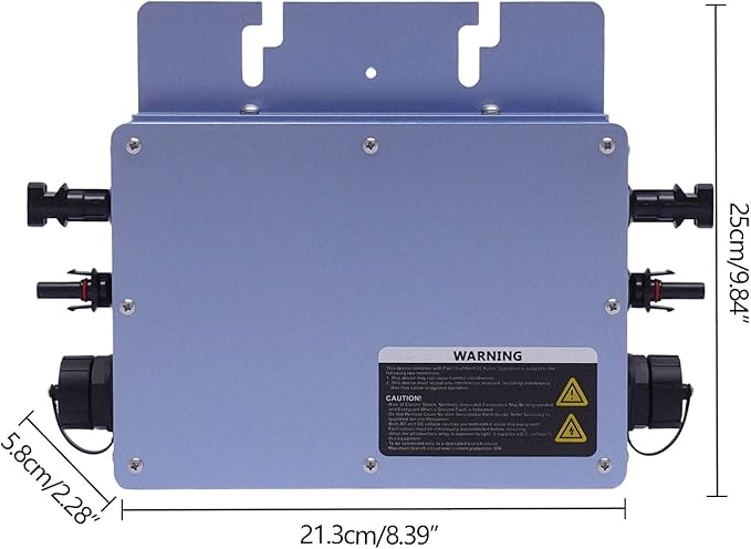 600W Solar Micro Inverter 110V Grid Tie Solar Inverter with MPPT Technology Sine Wave Inverters DC 22-50V Input AC 110V Output for 30V or 36V Solar Panel LCD Display 8.39 x 2.28 x 9.84 in