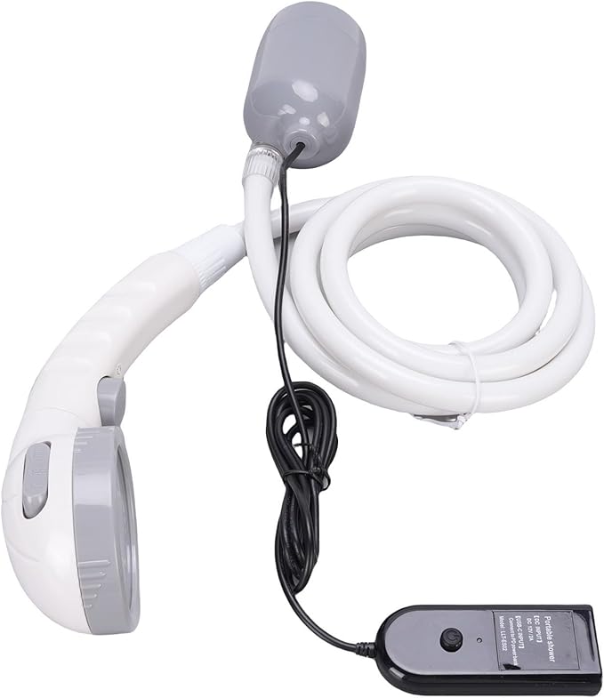 Portable Camping Shower Car or USB Powered Outdoor Electric Shower Pump Kit IPX7 Water Proof 3 Adjustable Spray Modes for Hiking Travel Car Pet