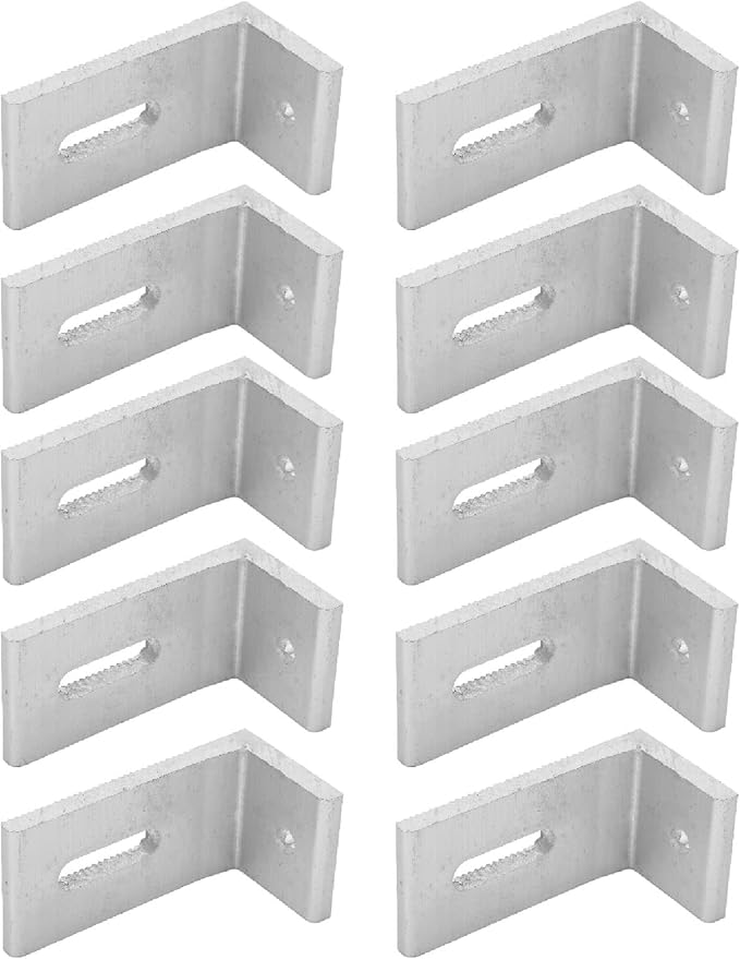 10Pcs L Foot Solar Mount 8*4*4cm Heavy Duty Corner Brace Solar Panel Mounting L Bracket Photovoltaic Mounts Aluminum Alloy Photovoltaic Panel Mounting Bracket for Roof PV System