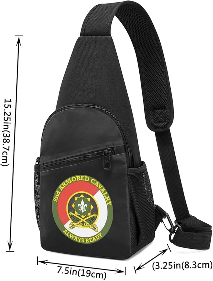 2nd Armored Cavalry with Sabres Chest Pack Leisure Shoulder Crossbody Chest Bag