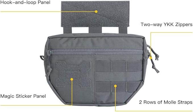 EXCELLENT ELITE SPANKER Tactical Drop Dump Pouch Molle Tool Pouch with Hook &amp Loop Carrying Kit Bag for Tactical Vest Chest Rig