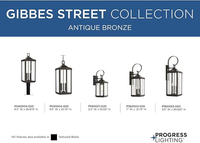 Gibbes Street Collection 3-Light Clear Beveled Glass New Traditional Outdoor Large Wall Lantern Light Antique Bronze