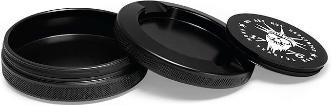 Metal Can | Metal Container for Pouches | Aluminum Used Pouch Storage Tin | Airtight O-Ring Moisture Odor Proof EDC Pocket Tin | Liberty or Death Edition (Black)