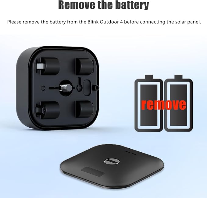 Solar Panel Compatible with Blink Camera Outdoor 4 (4th Gen) 4W Waterproof Solar Panel Charger with Battery for Blink Camera 4th Gen with 13.12ft Charging Cable and 360°Adjustable Mount
