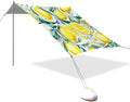 Beach Canopy with Windproof Ropes &amp Sandbags Beach Tent Sun Shade Sun Shelter for Camping Trips Fishing Backyard Fun or Picnics Lemon