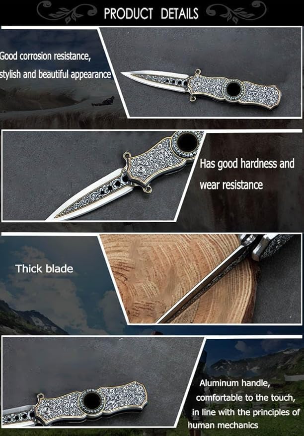 Premium Folding Knife – D2 Steel Portable Pocket Knife for Outdoor Camping Hiking EDC Survival and Gift