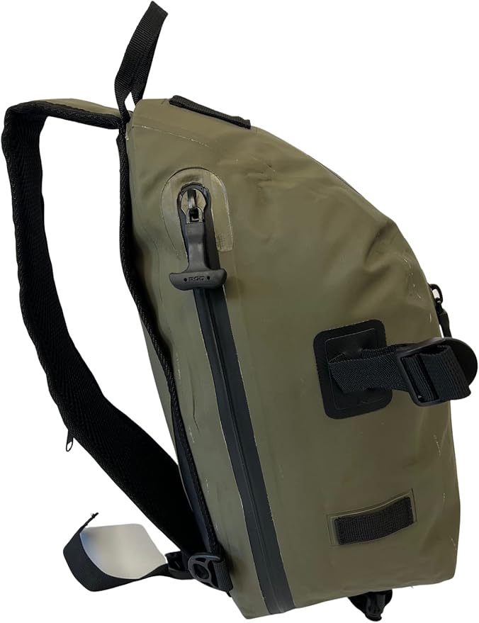 Sling Pack Fully Waterproof Dry Bag - Airtight Scentproof Submersible for Fly Fishing Hiking Hunting Camping Kayaking Paddle Boarding &amp Daily Use Green