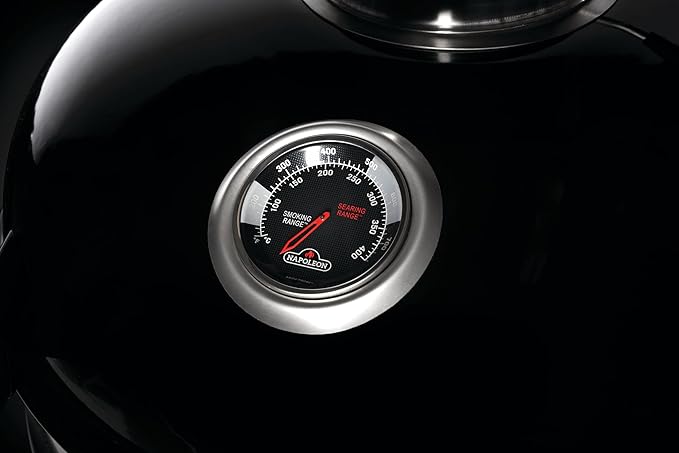 Napoleon NK18 Premium Charcoal Kettle Grill Black Porcelain-Enameled Lid and Bowl Chrome-Plated Cooking Grid