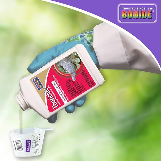 Bonide Thuricide BT Concentrate 8 oz Ready-to-Mix Solution for Caterpillar Moth and Worm Control in Lawn and Garden