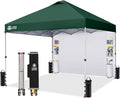 CROWN SHADES Canopy Tent 10x10 Pop Up Canopy Outdoor Shade with Pockets Sidewall Easy Up Sun Shelter with One Person Set Up Center Lock Portable Instant Camping Beach Canopy Tents Forest Green