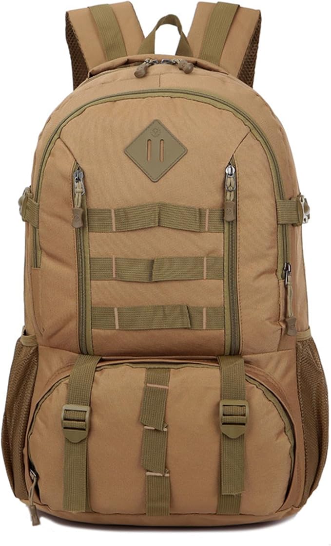 50L Tactical Backpack Outdoor Mountaineering Travel Backpack for Men and Women Large Capacity Camouflage Backpack (Khaki)