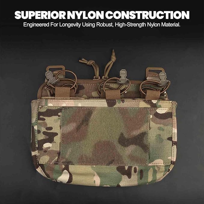 Outdoor Lightweight Multifunctional G-Hook DOPE Front Flap Double Stack Abdominal Fanny Pack Triple Magazine Insert Pouch
