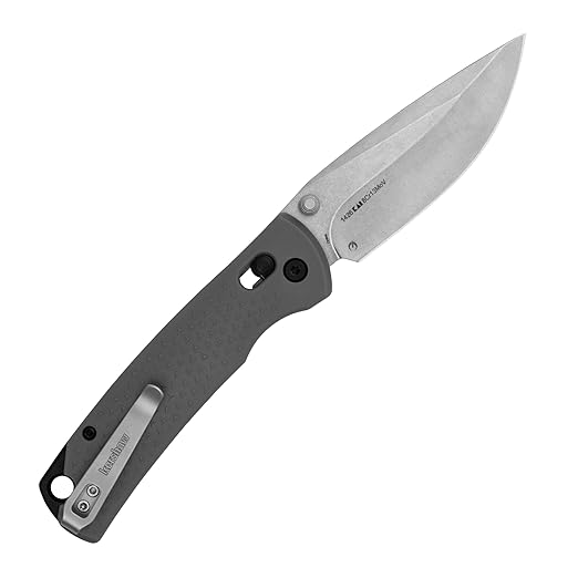 Kershaw Sequence Pocket Knife Gray Design 3.32 Inch Stainless Steel Drop Point Blade EDC with Manual Opening Reversible Deep Carry Pocketclip Everyday Carry Pocket Knife for Men and Women