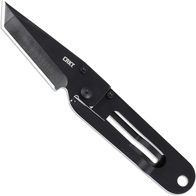 CRKT K.I.S.S. Everyday Carry EDC Folding Knife with Frame Lock: VG10 Steel Plain Edge Blade Stainless Steel Handle 5500KN