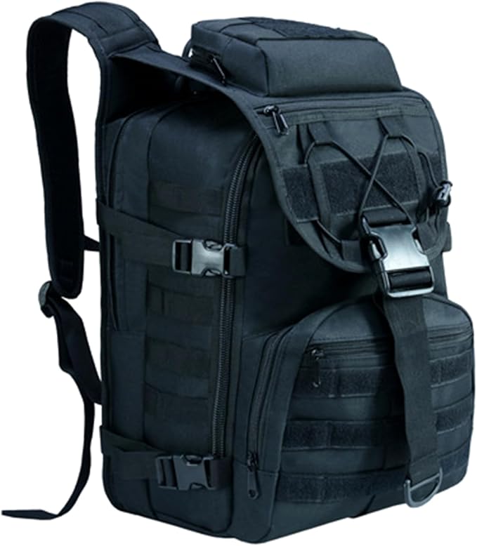 Camping Backpacks for Men Women Outdoor Tactical Oxford Cloth Backpack Large Capacity Hiking Travel Duffle Bags (Black)