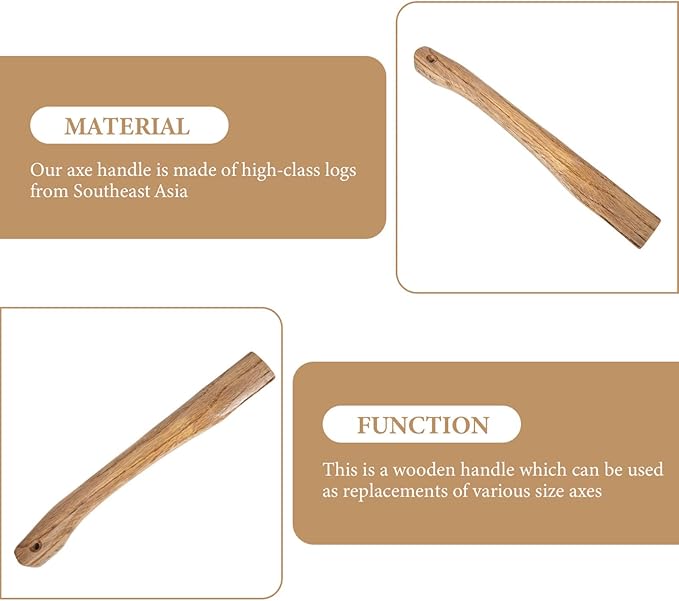 Wood Replacement Handle for Camp 14.6 Inch Hatchet Handle Replacement Hickory Hatchet Handle Replacement 37x4.5cm