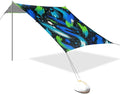 xigua Paint Beach Tent Sun Shelter with Carrying Bag - Silver Coated Oxford Fabric Beach Canopy for Beach Camping Fishing - Includes Windproof Ropes Sandbags &amp Stakes