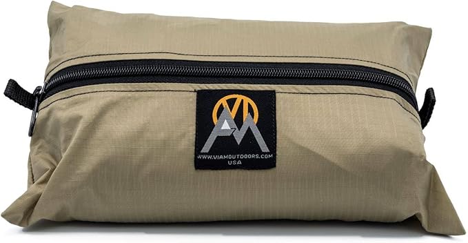 VIAM Outdoors Switchback Tan Tarp: Waterproof Camping Tarp for Hunting Glassing Hammock Rain Fly Ultralight Backpacking Gear Sun Shelter &amp Heavy Duty Outdoor Protection