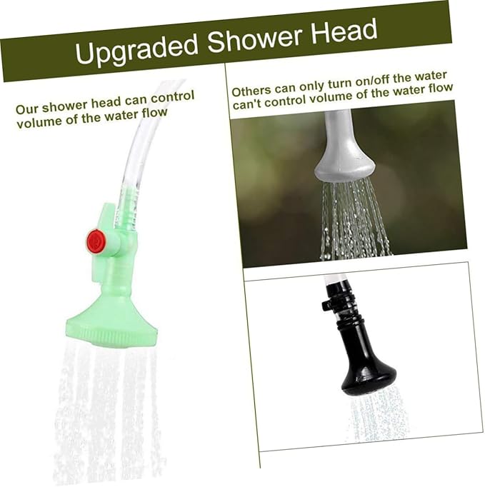 Solar Shower Bag Portable Outdoor Water Storage Shower Nozzle for Camping Hiking Beach Travel Olive Green Convenient Water Temperature Display Easy to
